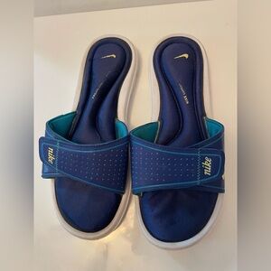 Vtg Nike Comfort Footbed Slides 360883-472 Blue Womens Sandals Size 9w/7.5m